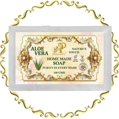 Pihaaru Green Essence Aloe Vera Soap Organic Glow Bar(100g)/(100 g)