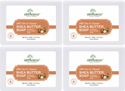 Earth Science Ayurveda Herbal Natural Shea Butter Bath Soap made with Natural Oils(4 x 125 g)