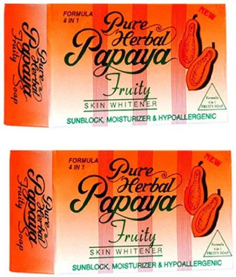 Growkesh Bathing Soap with Herbal Papaya Fruity Soap For Fairness(2 x 100 g)