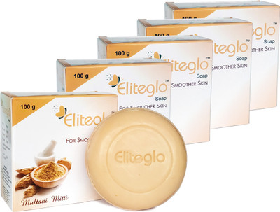 Eliteglo Multani Mitti Soap For Smoother Skin (Pack of 5)(5 x 100 g)