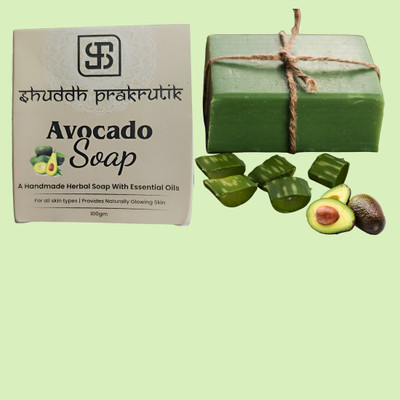 SHUDDH PRAKRUTIK Avocado soap for whitnig and tan remover ,pure natural(100 g)