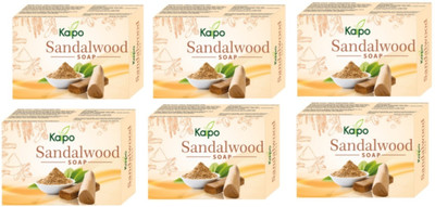 KAIPO Sandalwood Soap with Cucumber Extracts,Vegetable Oils for Great Effect (6 Pack)(6 x 100 g)