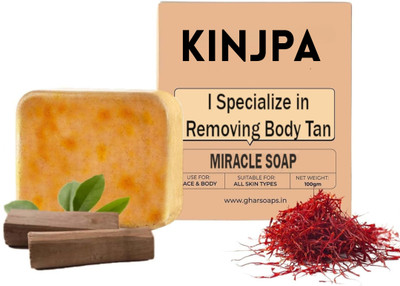 KINJPA Sandalwood & Saffron Miracle Soap 1 Bars for Deep Tan Removal(100 g)
