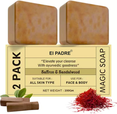 EI PADRE Sandal Wood And Saffron Soap For Glowing & Refreshing Skin(2 x 100 g)
