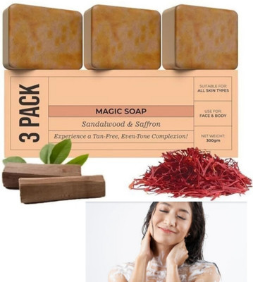 GreenAroma Essential GharSoaps sandalwood Magic Glowing & Refreshing soaps for Tan Removal(3 x 100 g)