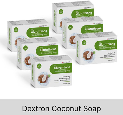 DEXTRON Coconut Glow – Glutathione-Infused Soap For Radiant Skin(6 x 75 g)