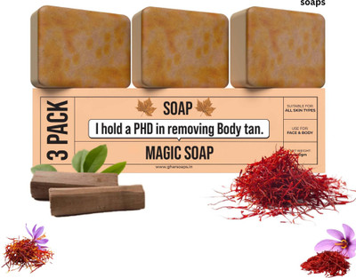 IMPACTSTRONG Saffron & Sandalwood Magic Soap – Skin Brightening Herbal Bar(3 x 100 g)