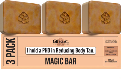 Ghar Soaps Wood And Saffron Soap For Glowing & Refreshing Skin (pack of 3)(3 x 100 g)