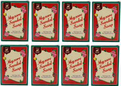 MYSORE SANDAL Bathing Soap, 125g Pack Of 8(8 x 125 g)