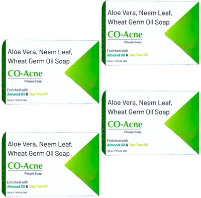 DOOMSDAY CO ACNE PIMPLE SOAP ALOEVERA FOR PIMPLE FREE SOFT GLOWING SKIN PACK OF 4(4 x 75 g)