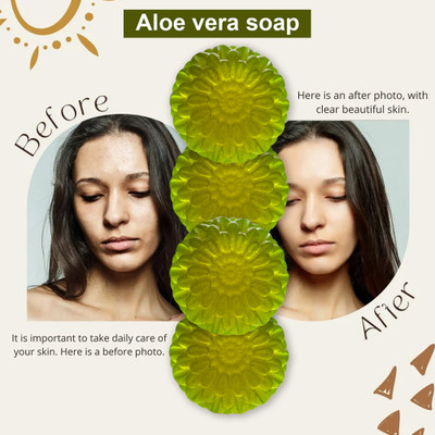 Groovy Deep Cleansing Aloe Vera Soap for a Refreshing Bath (100GM) (PACK OF 4)(4 x 100 g)