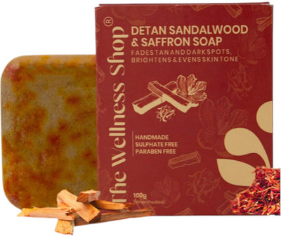 The Wellness Shop Magic Soap Bar Sandal Wood and Saffron Detan Soap for Glowing Brightening Skin(100 g)