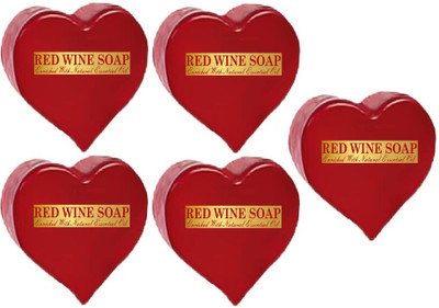 house of common Red Wine Bathing Soap Bar for Body & Face 100g Reduce Fine Lines & Wrinkles PK5(5 x 100 g)