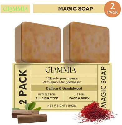 GLAMMIA Ghar Shop Magic Soap Flawless Glow Herbal Skin Two Soap Bundle(2 x 100 g)