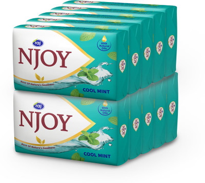 RAJ NJOY Cool Mint Bathing Soap For All Skin Types 1kg Pack of 10pcs(10 x 100 g)
