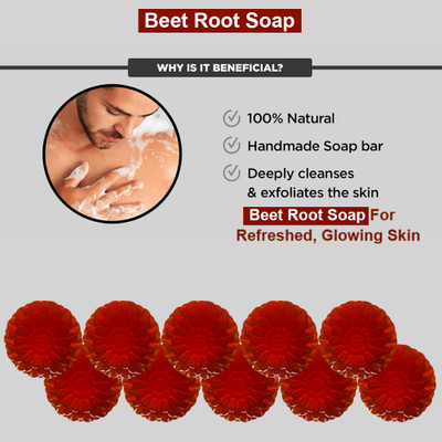 Groovy Cherry Cheer Beet Root Bathing Soap (100GM) (PACK OF 10)(10 x 100 g)