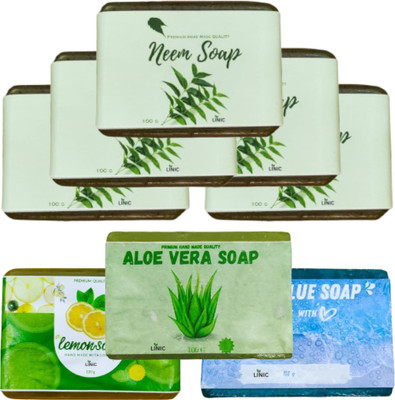 linic HERBAL NEEM SOAP(5), ALOE VERA(1), LEMON(1), OCEAN BLUE(1)(8 x 100 g)
