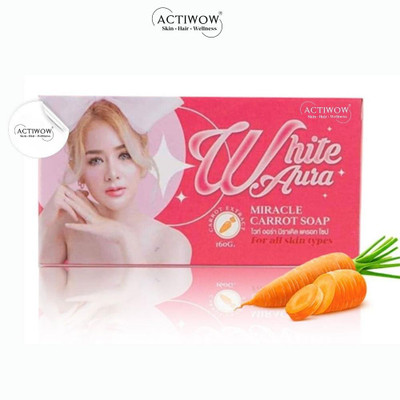 ACTIWOW White Aura Beauty Soap Calming with Glow Boosters Carrot Formula(100 g)