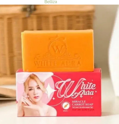 Belliza White aura Carrot Soap Kojic Soap Gently Lightens Dark Areas and Skin Blemishes(100 g)