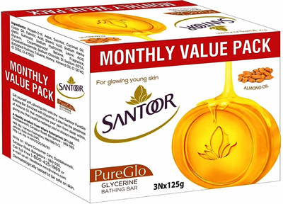Santoor Moisturising Bathing Bar Soap(3 x 125 g)
