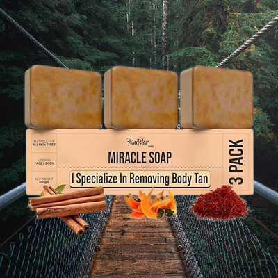 HINDSTAR Soaps Wood And Saffron Soap For Glowing & Refreshing (pack of 3) @(3 x 33.33 g)
