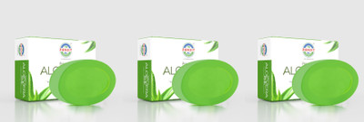 Pandit Pharmaceuticals Organic Glycerine Aloevera Soap | Vitamins Enriched for Cleansing, Nourishing(3 x 100 g)