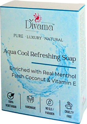 divama Aqua Cool Refreshing Handmade Soap|Vitamin E|Fresh Cool Hydrated Skin|125g(125 g)