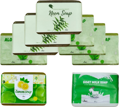 linic HERBAL NEEM SOAP(3), ALOE VERA(4), LEMON(1), GOAT MILK SOAP(1)(9 x 100 g)