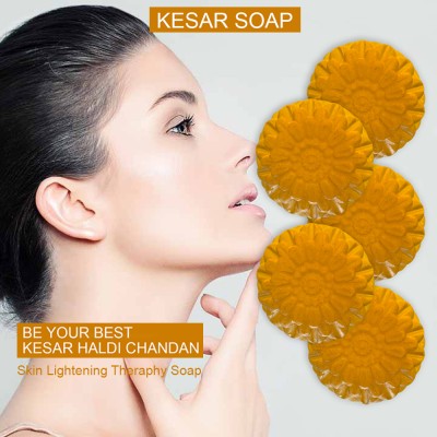 TERIHAR Refreshing Orange Kesar Bathing Soap (100GM) (PACK OF 5)(5 x 100 g)