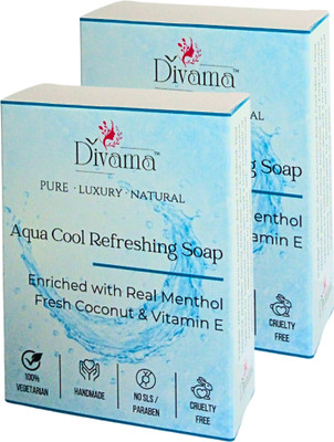 divama Aqua Cool Refreshing Handmade Soap|Vitamin E|Fresh Cool Hydrated Skin|250g(2 x 125 g)