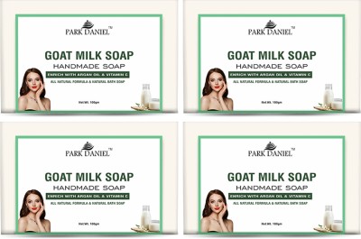 PARK DANIEL Bathing Bar Soap with Goat Milk Extract Pack of 4 of 100Grams(4 x 100 g)
