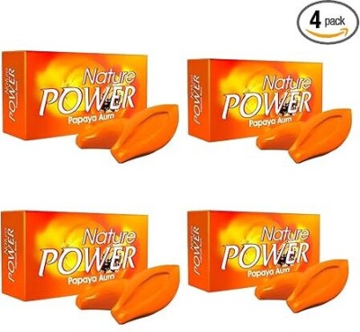 nature power naturePower Papaya Aura Soap ( Pack of 4 Pieces)(4 x 125 g)