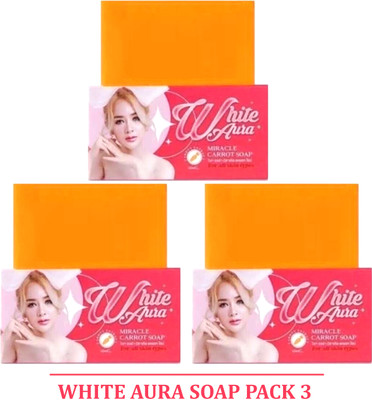 VITRACOS WHITE AURA Bright Touch Carrot Face Bar – Fades Freckles(3 x 100 g)