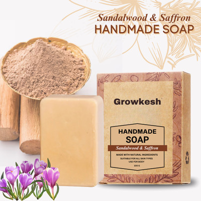Growkesh Soap for Refreshing Bath | Sandalwood soap | Bathing soap(100 g)