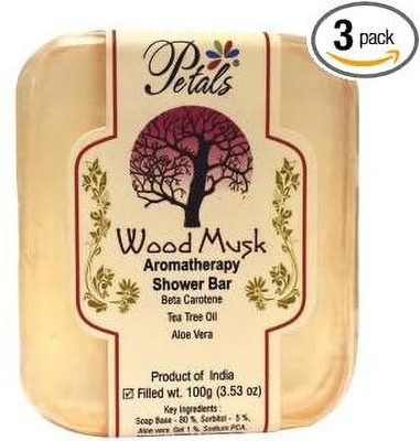 Petals Wood Musk Aromatherapy Shower Bar(3 x 100 g)