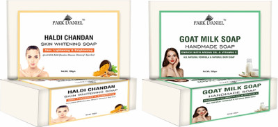 PARK DANIEL Haldi Chandan & Goat Milk Bathing Bar Soap Pack of 2 of 100Gms (200Gms)(2 x 100 g)