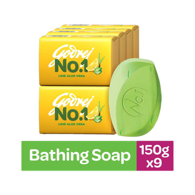 Godrej No.1 Lime & Aloe Vera Bath Soap(9 x 150 g)