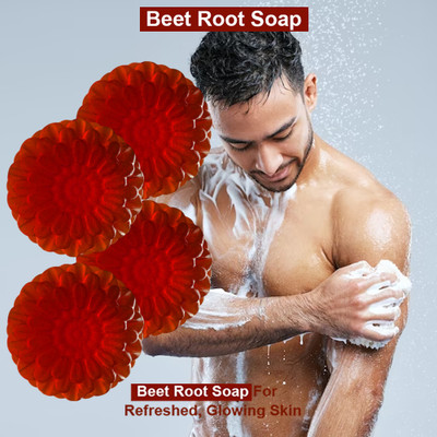 panthi Refreshing Orange Beet Root Bath Soap (100GM) (PACK OF 4)(4 x 100 g)