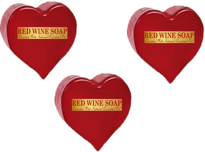 house of common Red Wine Bathing Soap Bar for Body & Face 100g Reduce Fine Lines & Wrinkles PK3(3 x 100 g)