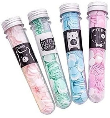 Beauzy Flower Design Tube Shape Bottle Paper Soap Clean Soft Bath For Travel(4 x 2.5 g)