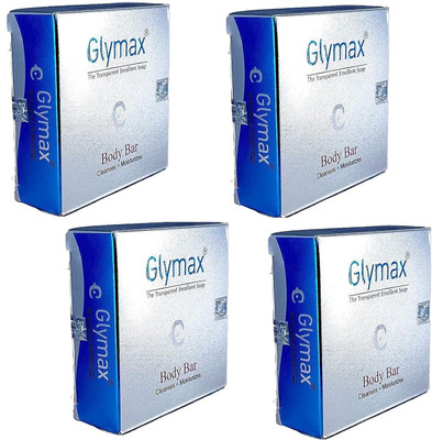 Glymax Transparent Emollient Soap Body Bar | Pack of 4 | 75 gm Each | Gentle Glycerin(4 x 18.75 g)