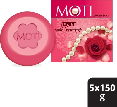 moti Gulab Luxury Bath Soap, Enchanting Rose Fragrance, (Combo Pack of 5).(5 x 30 g)