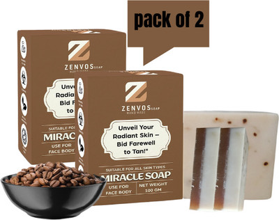 zenvos Enevera Exfoliating Coffee Handmade Soap - 100+100gms (Pack of 2)(2 x 100 g)