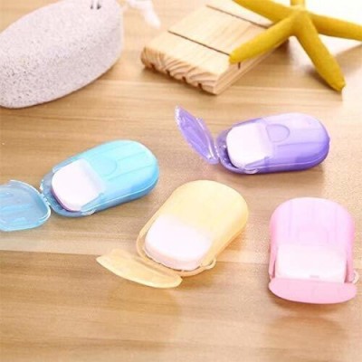 CASTLE KART Disposable Hand Washing Cleaning Paper Soap Flakes Mini Soap Paper Travel Box(2 x 25 g)