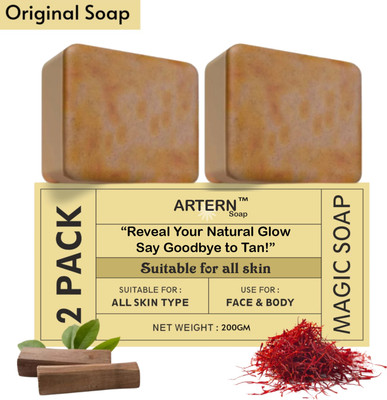 Artern Magic Soap Sandalwood and Saffron Soap for Smooth, Radiant Glow.(2 x 50 g)