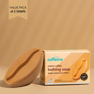 mCaffeine Cream Coffee Bathing Soap 75g (Pack of 2)(2 x 75 g)