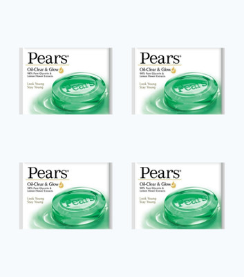 Pears Oil Clear Glow Soap Pure Glycerin & Lemon Flower Extracts 75gm packof 4(4 x 18.75 g)