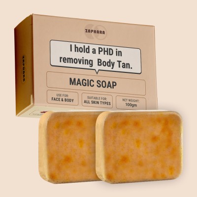 ZAPHARA Magic Soap Sandalwood Soap for Glowing Skin and Smooth Texture (2 x 100 g)(2 x 100 g)