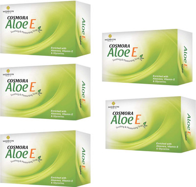 COSMORA ALOE - E ALOEVERA SOAP FOR SMOOTH & BRIGHTER SKIN PACK OF - 5(5 x 75 g)