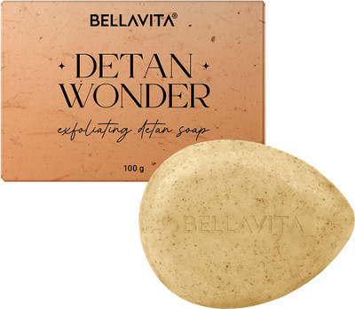 BELLAVITA De-Tan Wonder Soap | Exfoliating Face & Body Tan Removal(100 g)